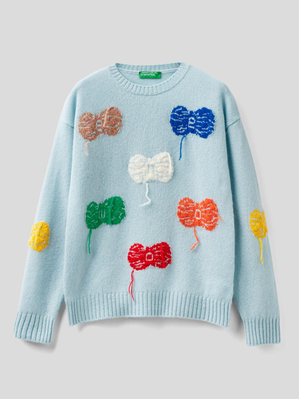 Virgin wool sweater with balls of yarn image number 1