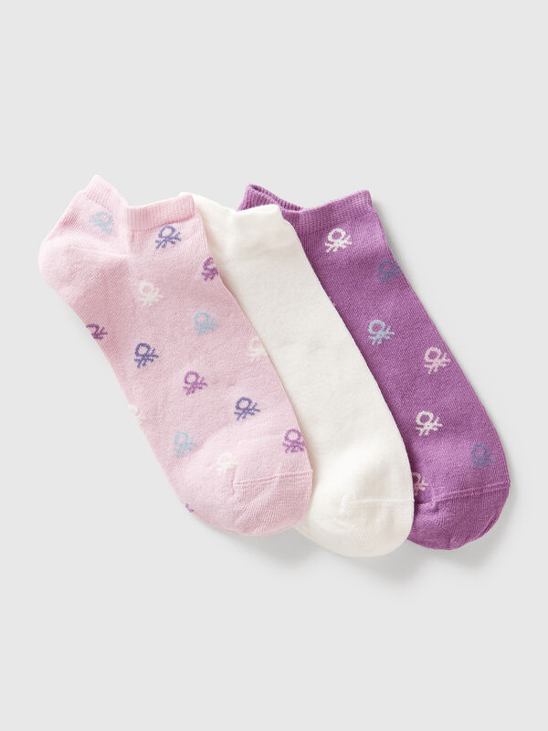 Three pairs of stretch cotton blend socks