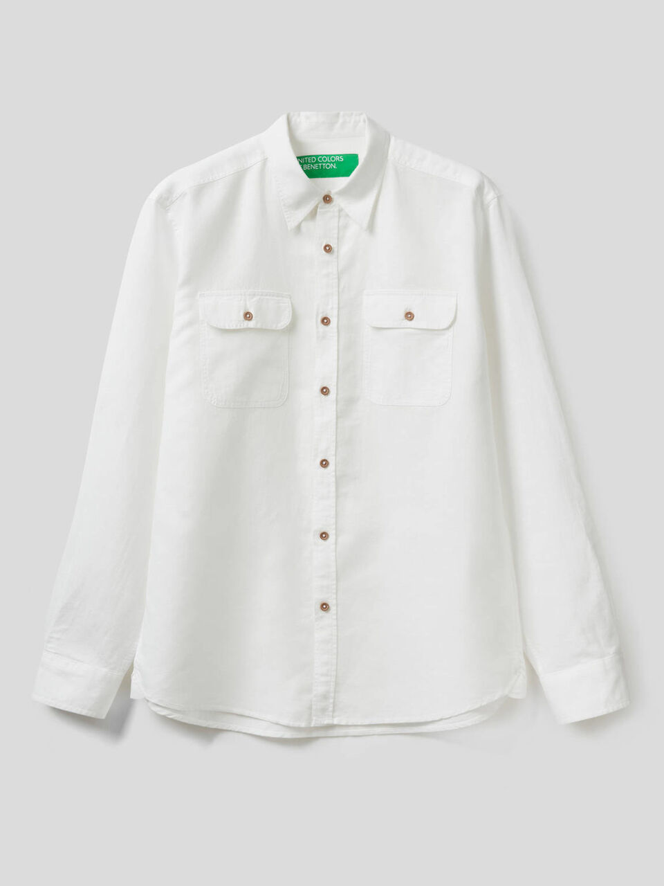 Regular fit shirt in linen blend cotton image number 1