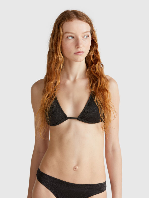 Triangle bikini top with lurex Women