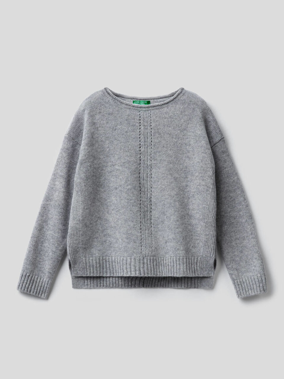 Knit sweater with playful stitching image number 1