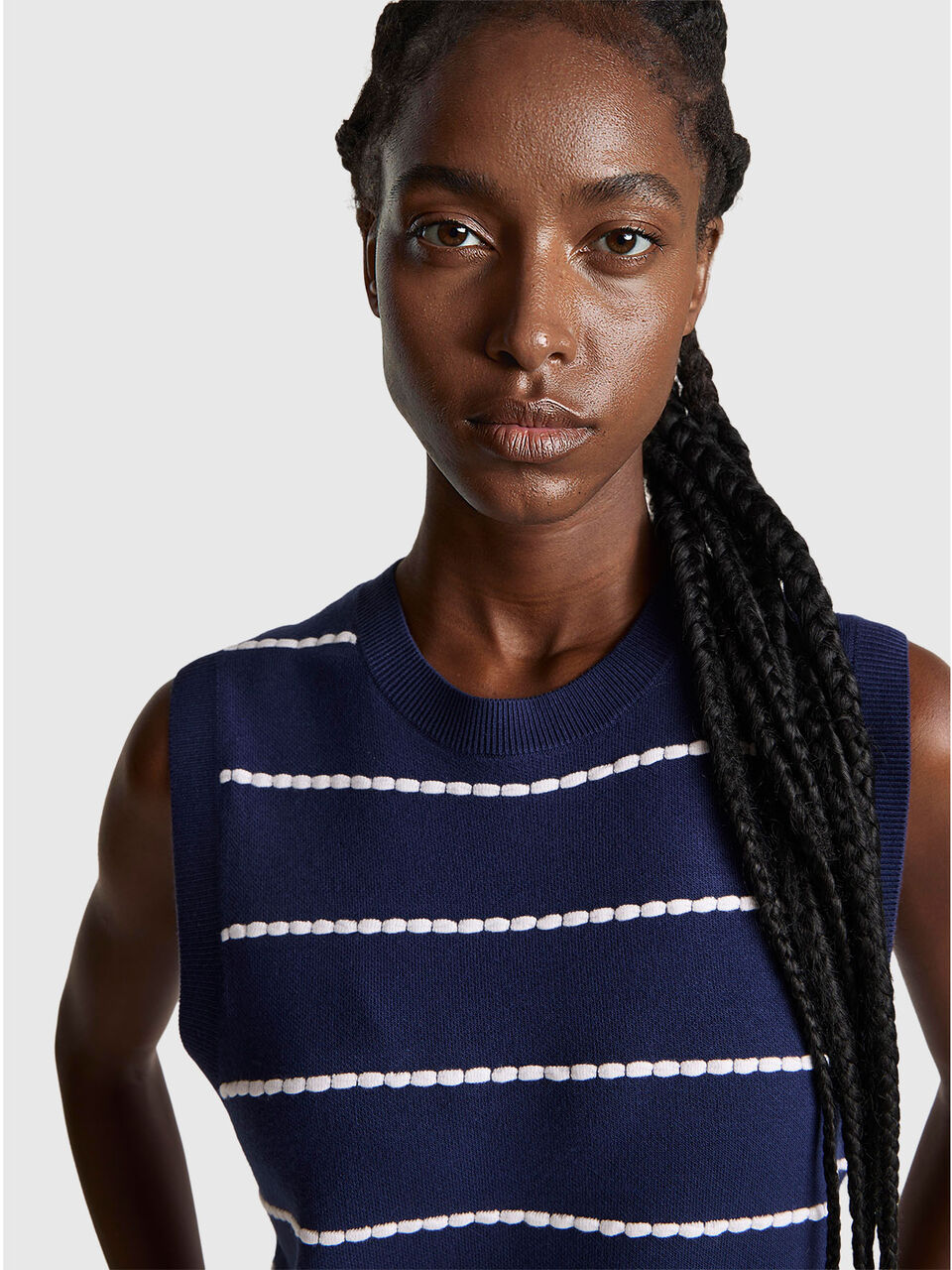 SLEEVELESS SWEATER Women image number null