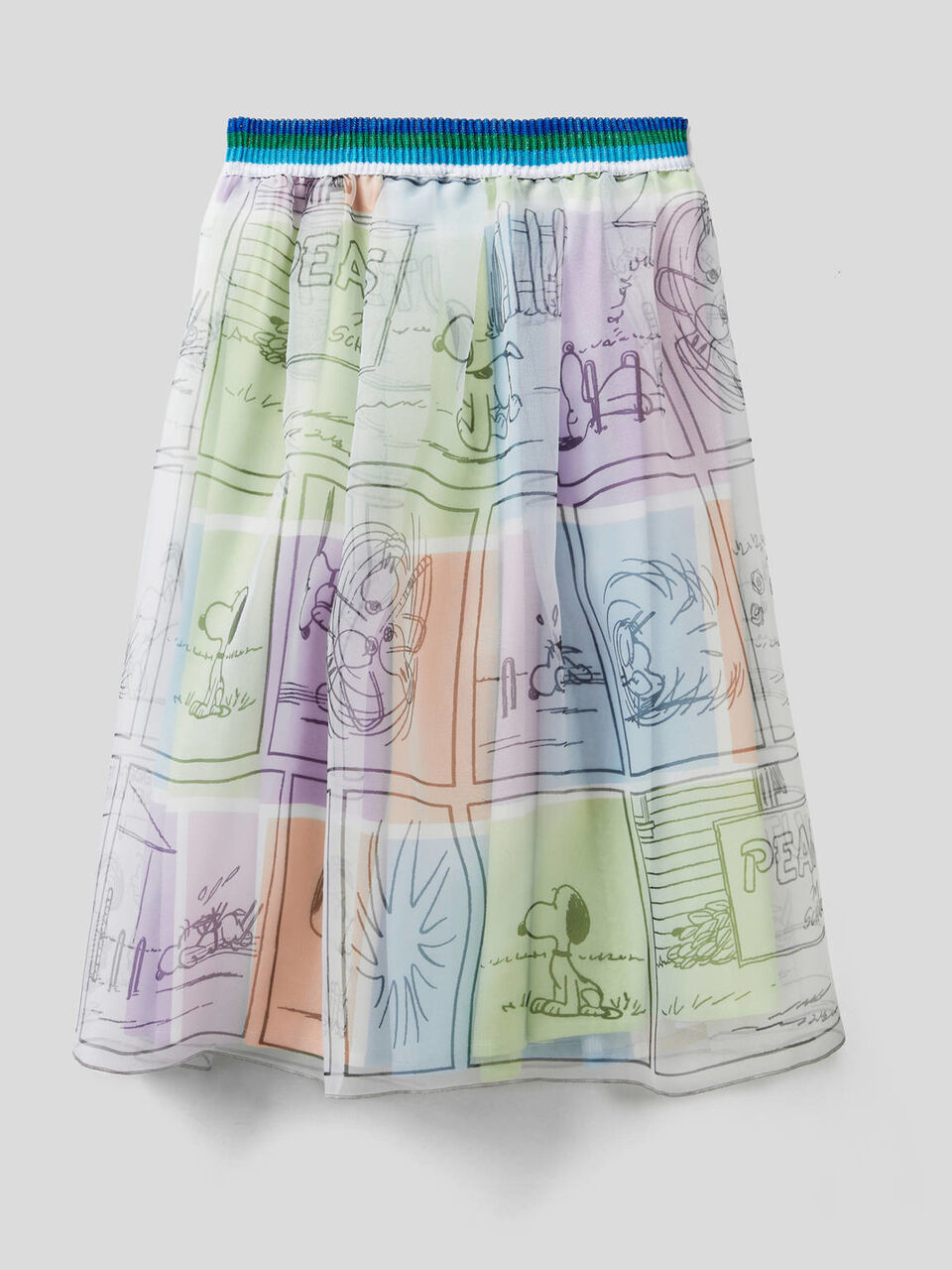 Wide skirt with chiffon layer image number 2