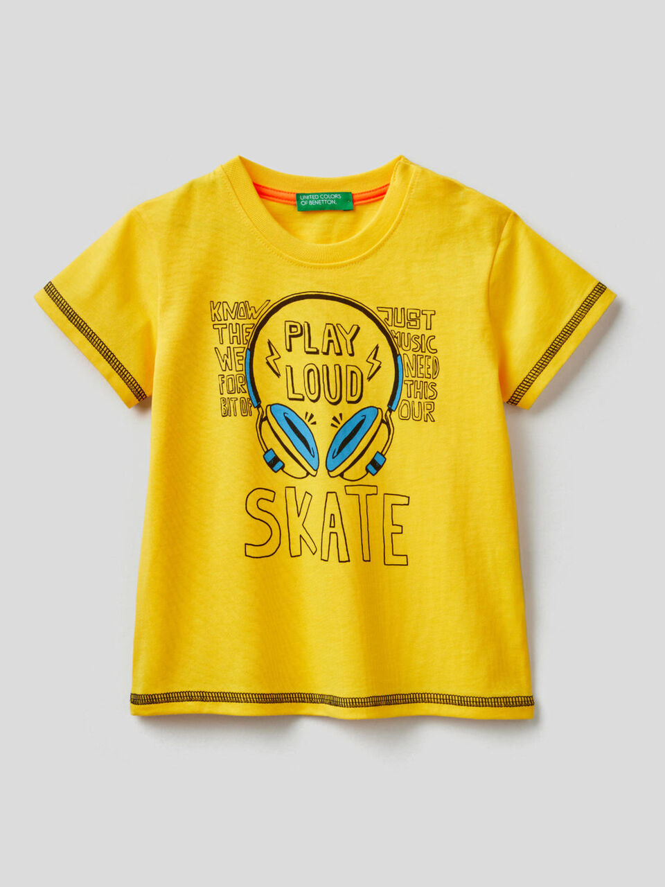 Cotton t-shirt with skateboard print image number 1