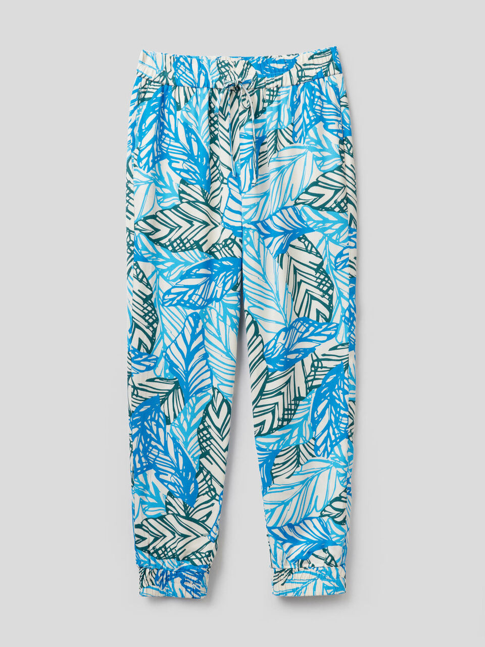 Flowy trousers with botanical print image number 1