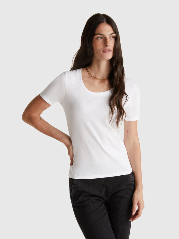 Short sleeve t-shirt in long fiber cotton Women