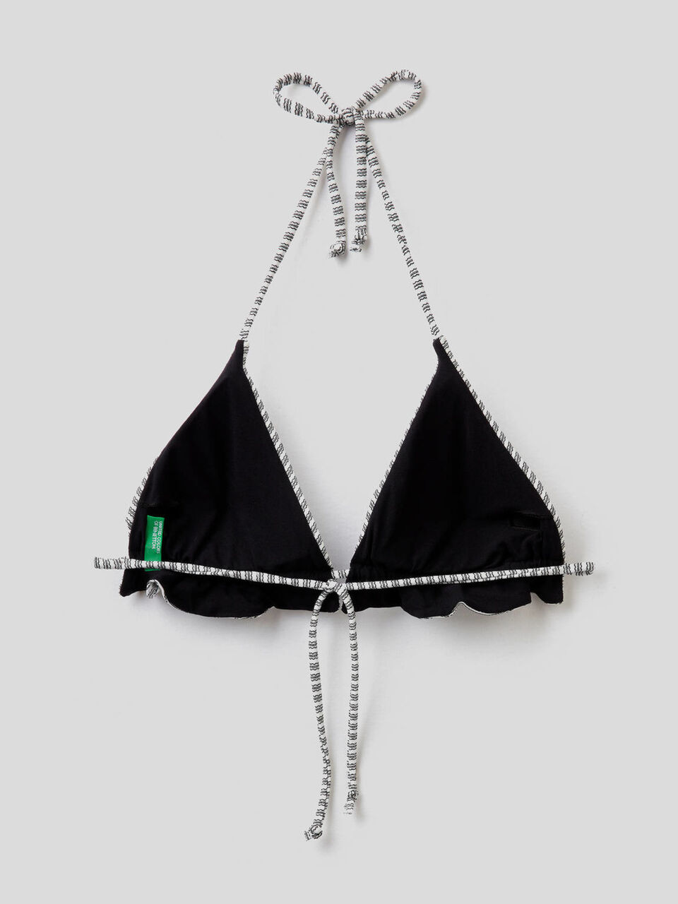 Striped triangle bikini top with lurex image number 2