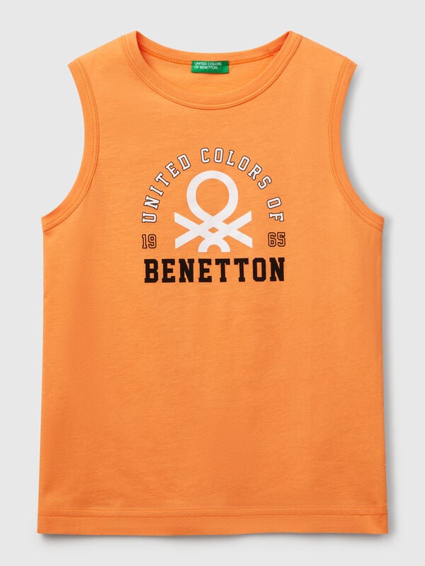 Tank top in 100% organic cotton with logo Junior Boy