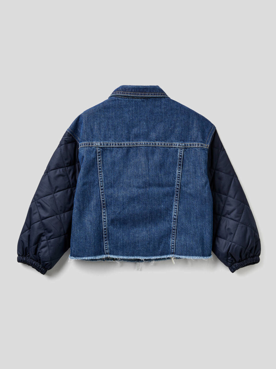 Denim jacket with quilted details image number 2