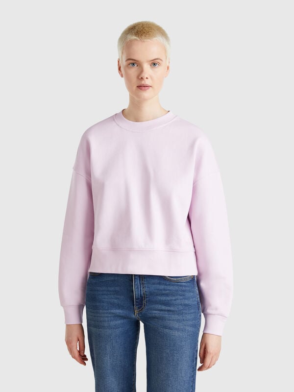 100% cotton sweatshirt with logo print Women