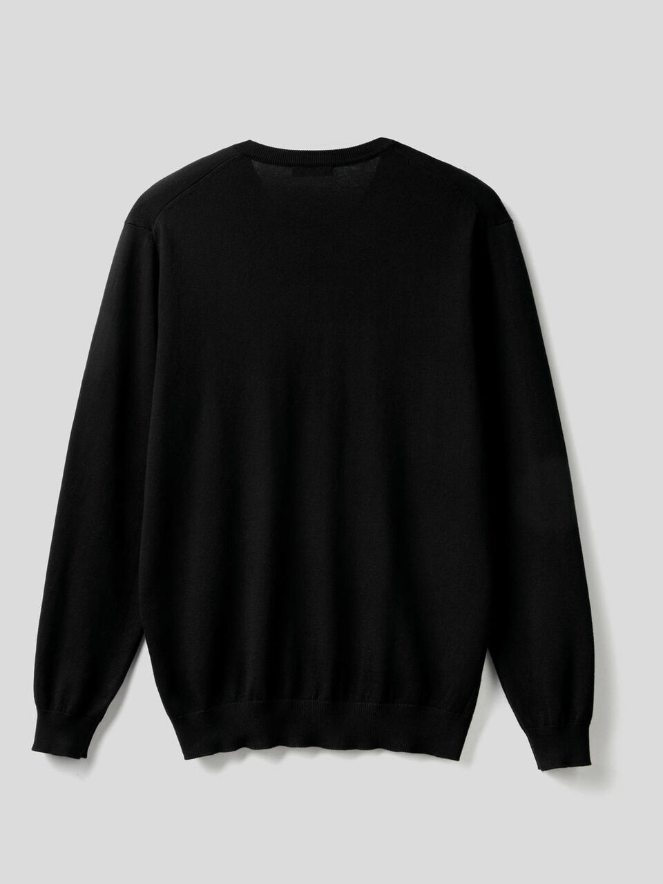 Pure cotton sweater with V-neck image number 2