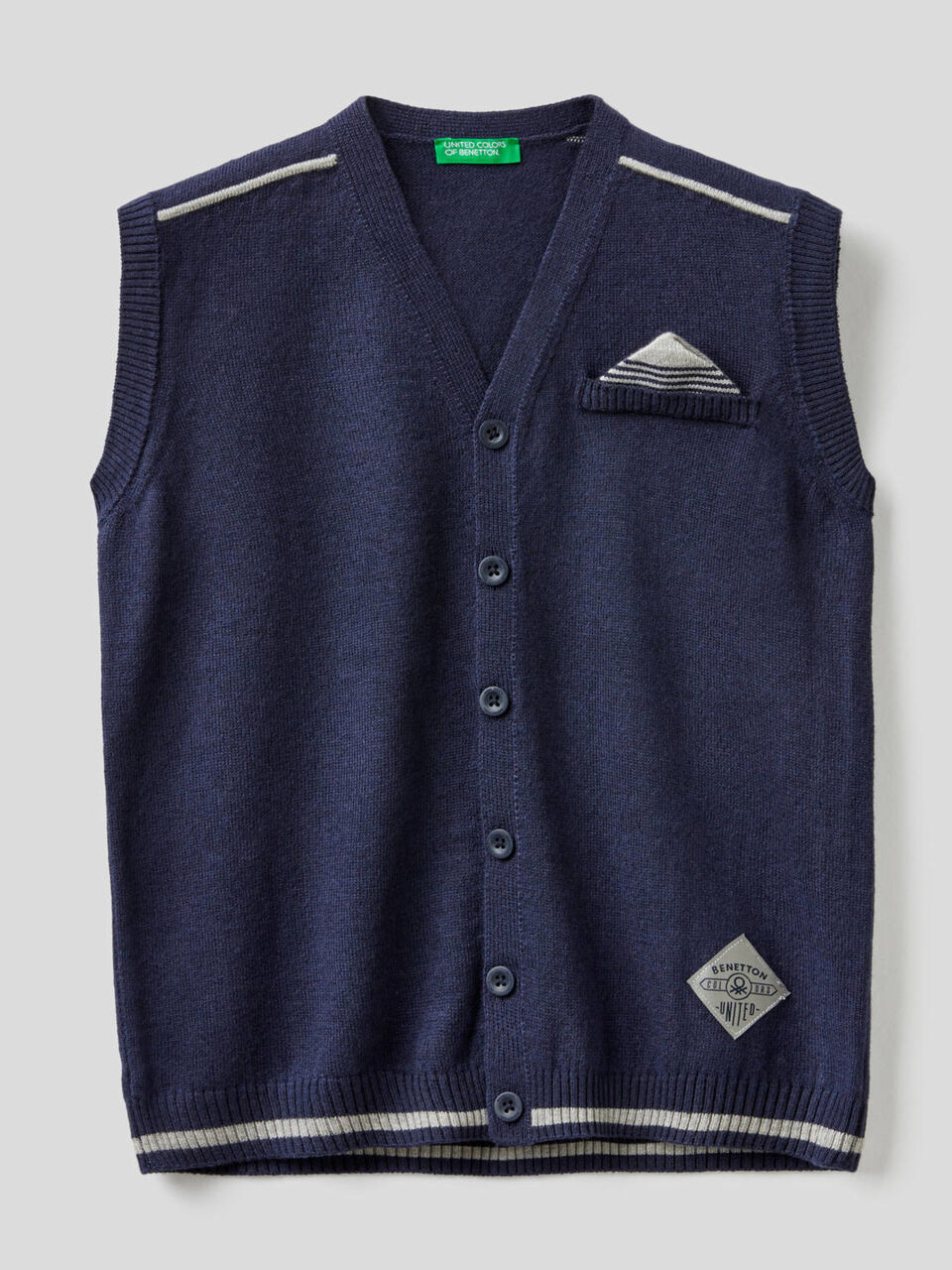 Knitted vest with mock pouch image number 1