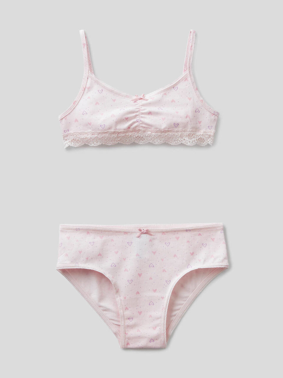 Bra and underwear in stretch cotton image number 1