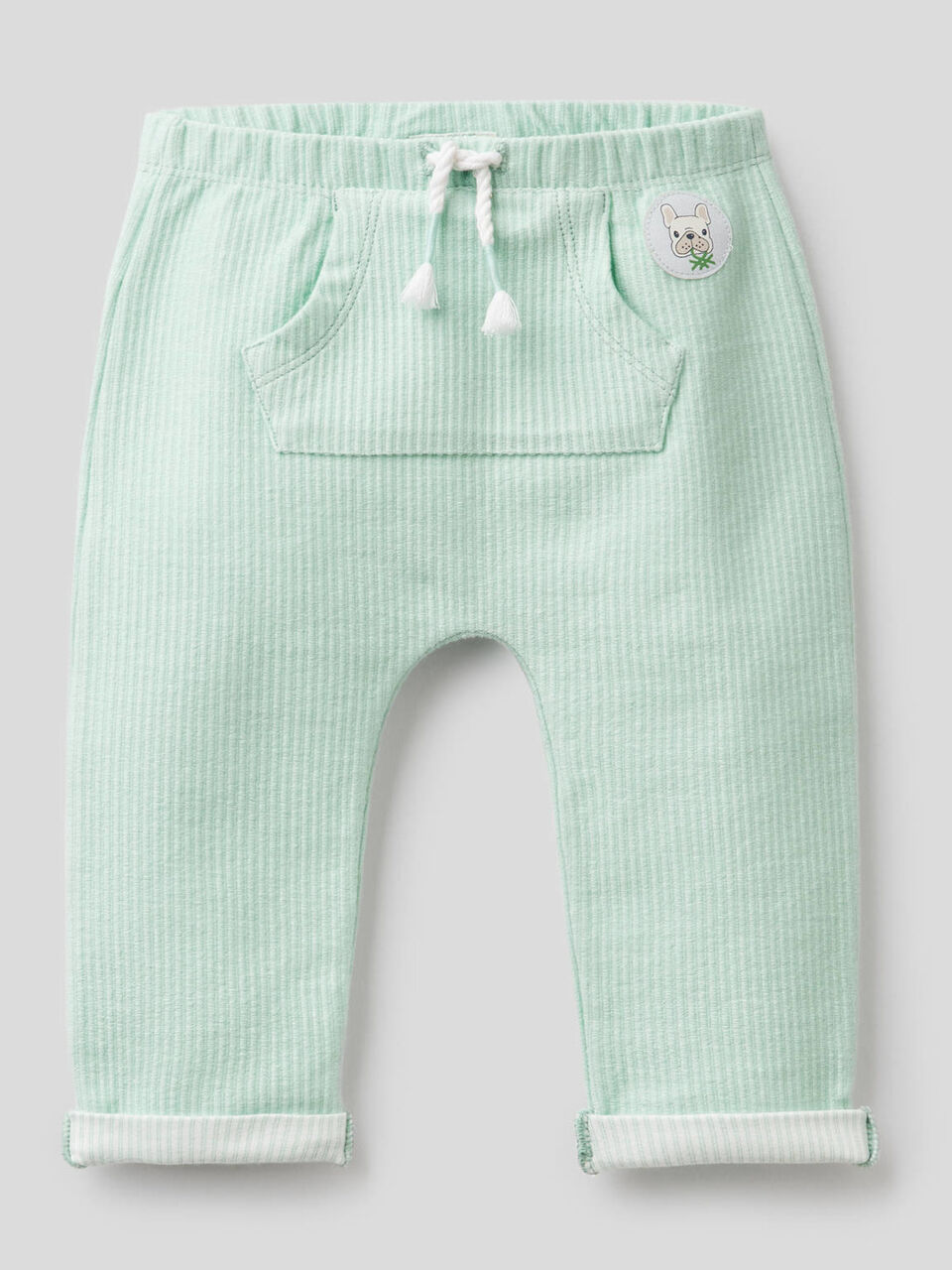 Trousers in stretch ribbed fabric image number 1