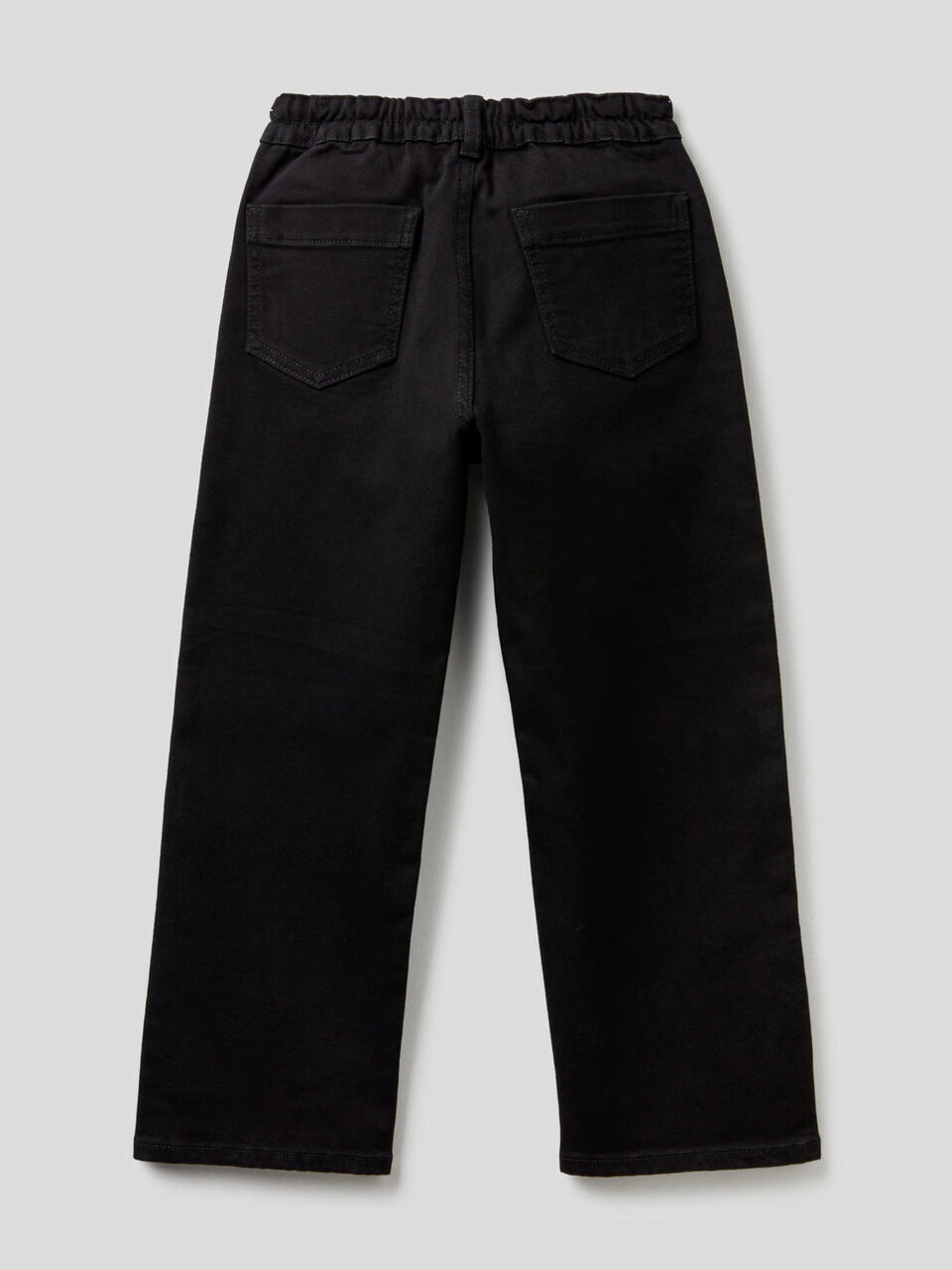 Trousers with wide leg in stretch cotton image number 2