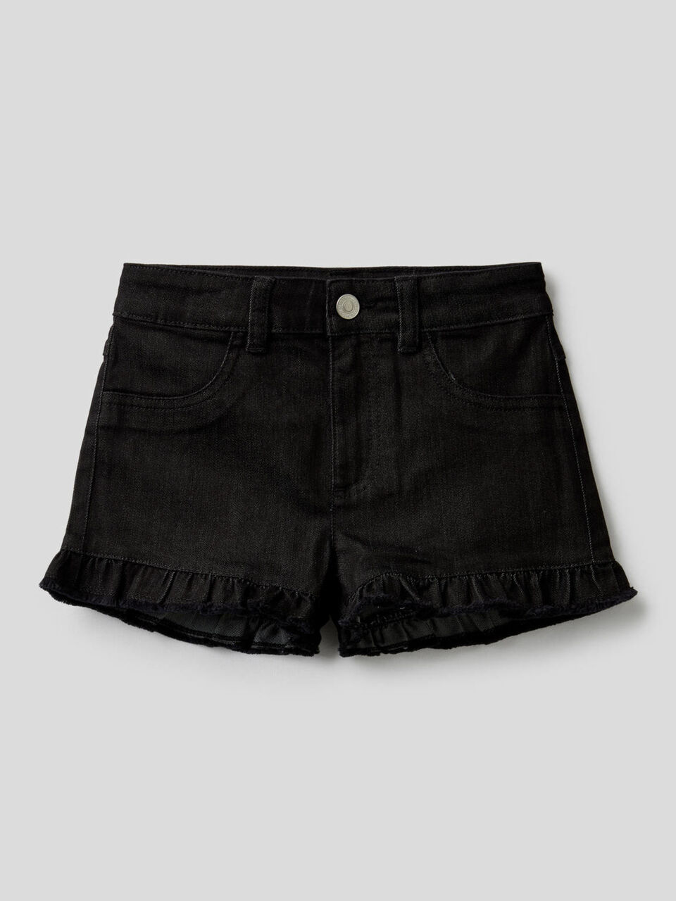 Solid color shorts with rouche image number 1