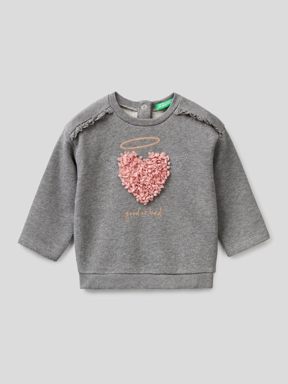 Sweatshirt with petal look applique image number 1
