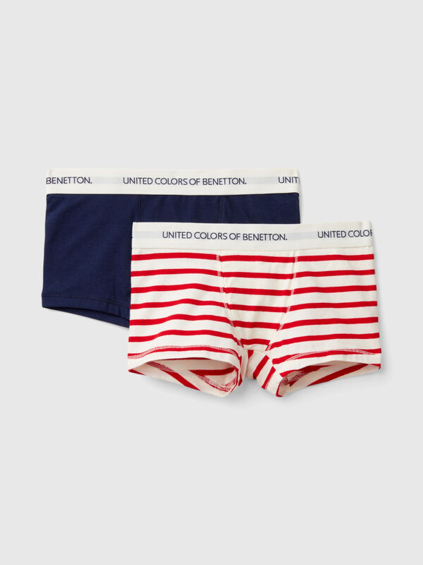 Two boxers in stretch organic cotton Junior Boy