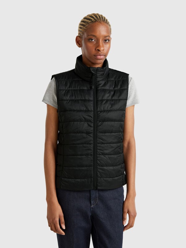 Sleeveless slim fit jacket with padding Women