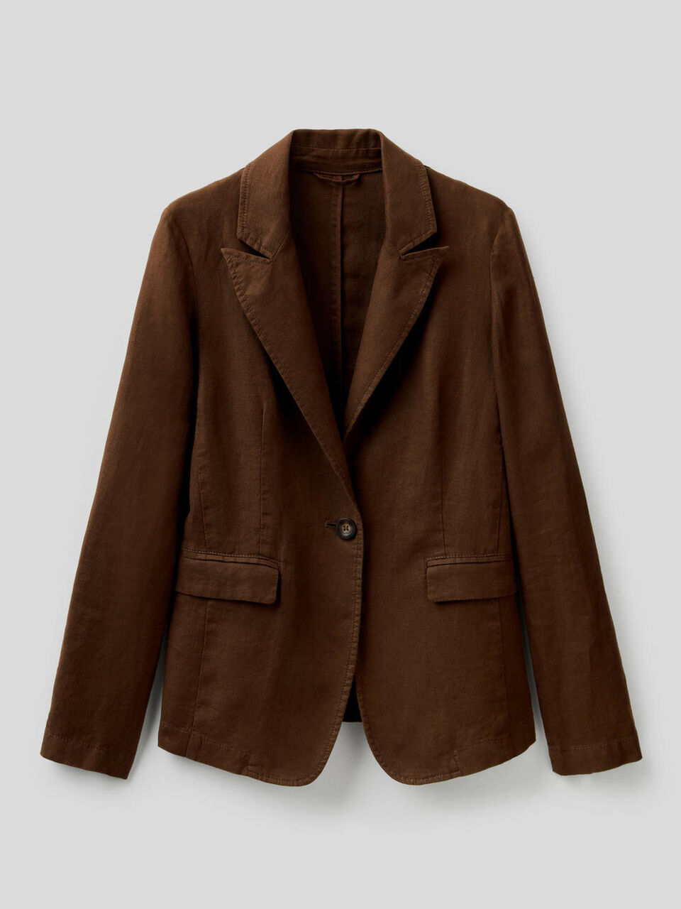 Waisted blazer in 100% linen image number 1