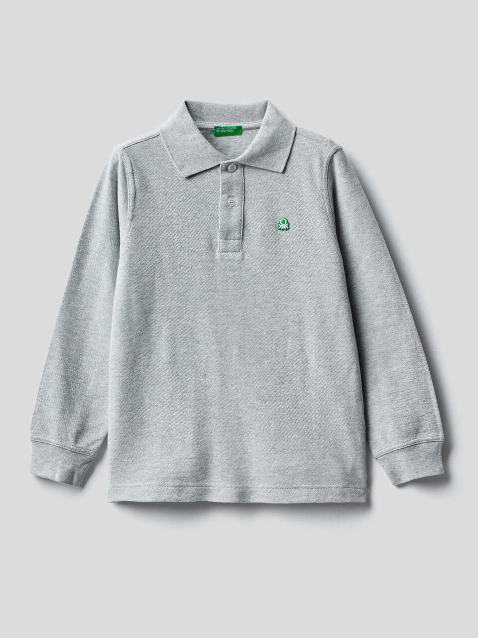 100% organic cotton long sleeve polo image number 1