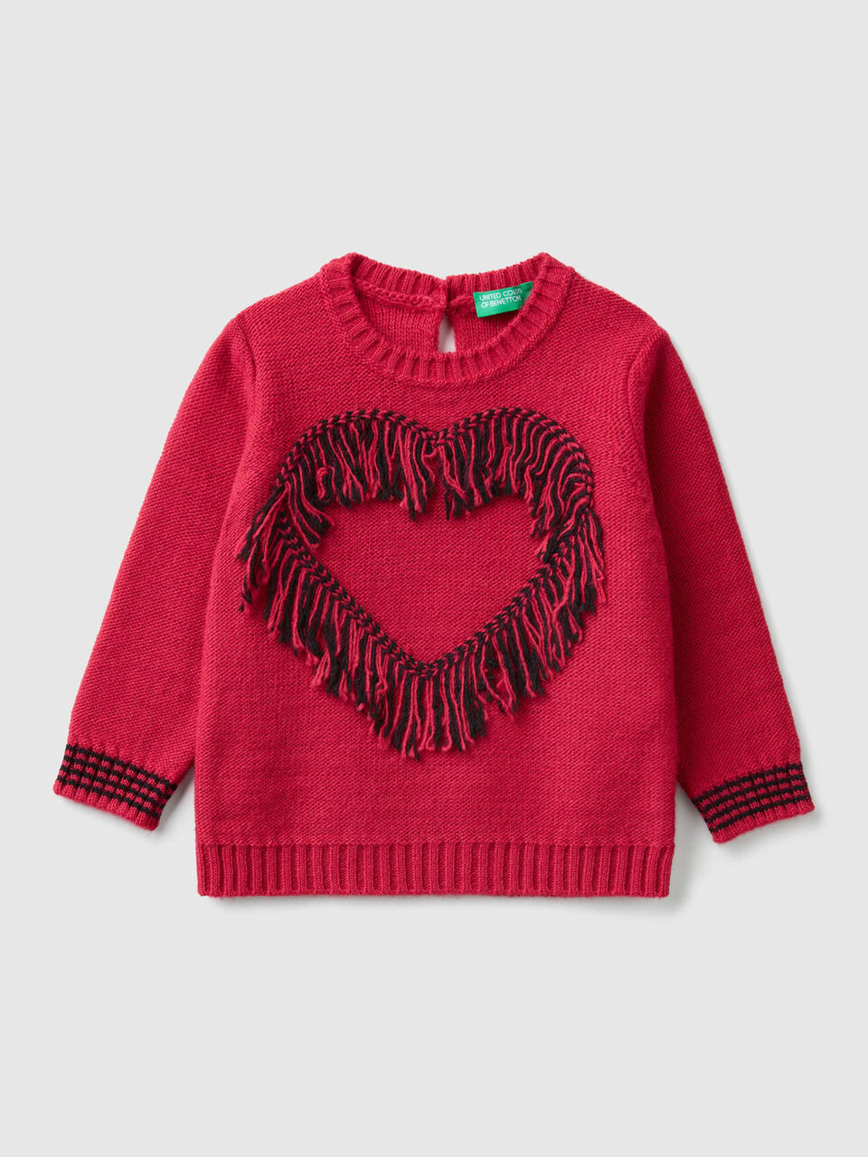 Sweater with heart and fringe image number 1