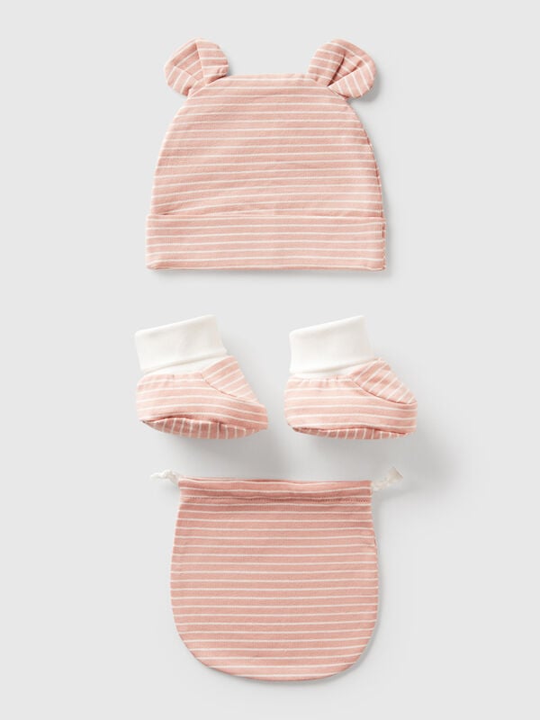 Striped hat and slippers New Born (0-18 months)