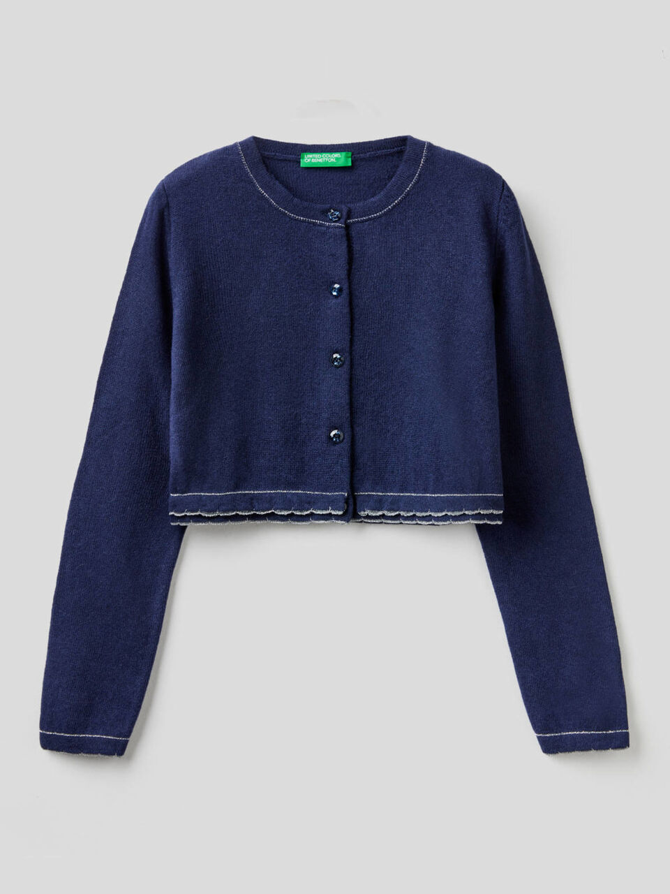 Open sweater with lurex details image number 1