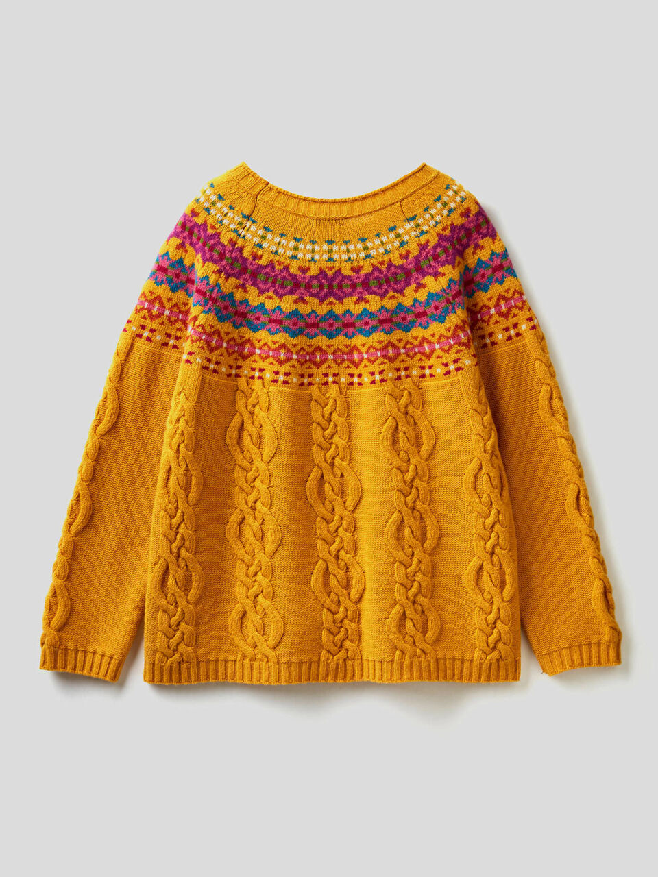 Sweater with jacquard knit image number 2