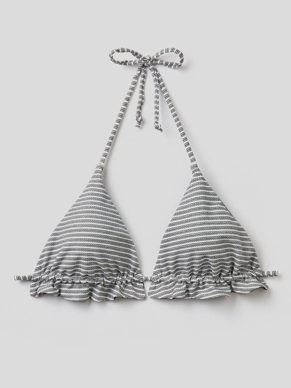 Striped triangle bikini top with lurex image number 1