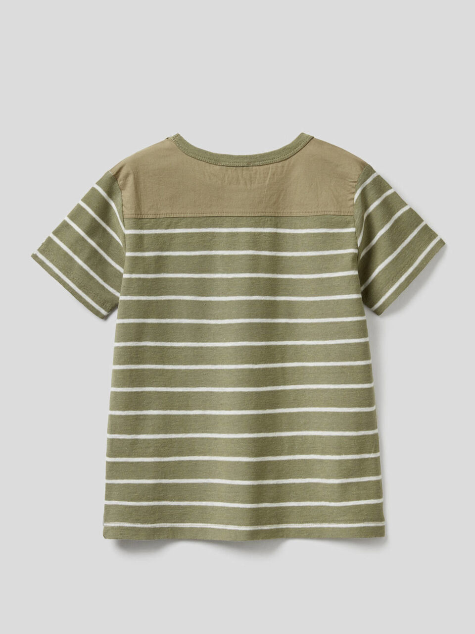 Striped t-shirt in linen blend cotton image number null