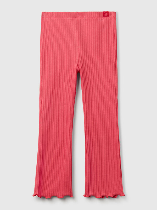 Flared fit stretch cotton leggings Junior Girl