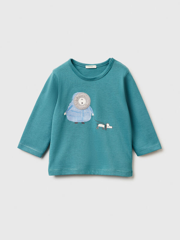 Long sleeve t-shirt in warm cotton  New Born (0-18 months)