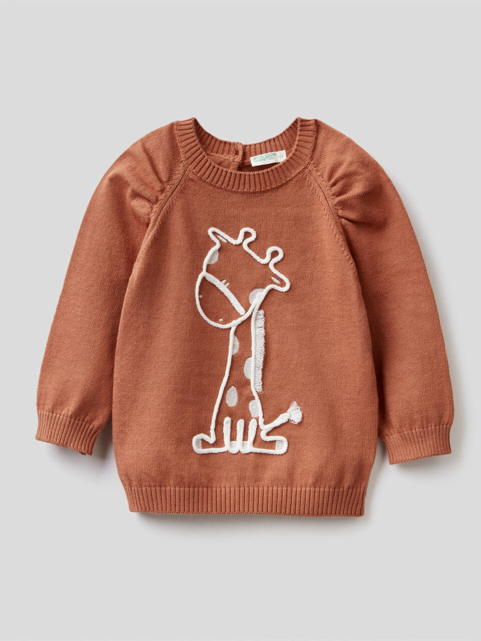 Sweater in pure cotton with embroidery image number 1