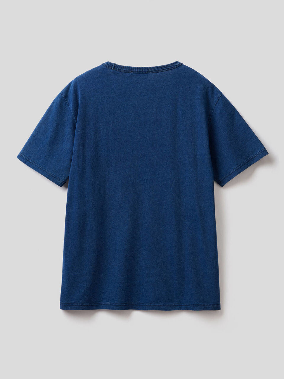 Pure cotton t-shirt with indigo dye image number 2