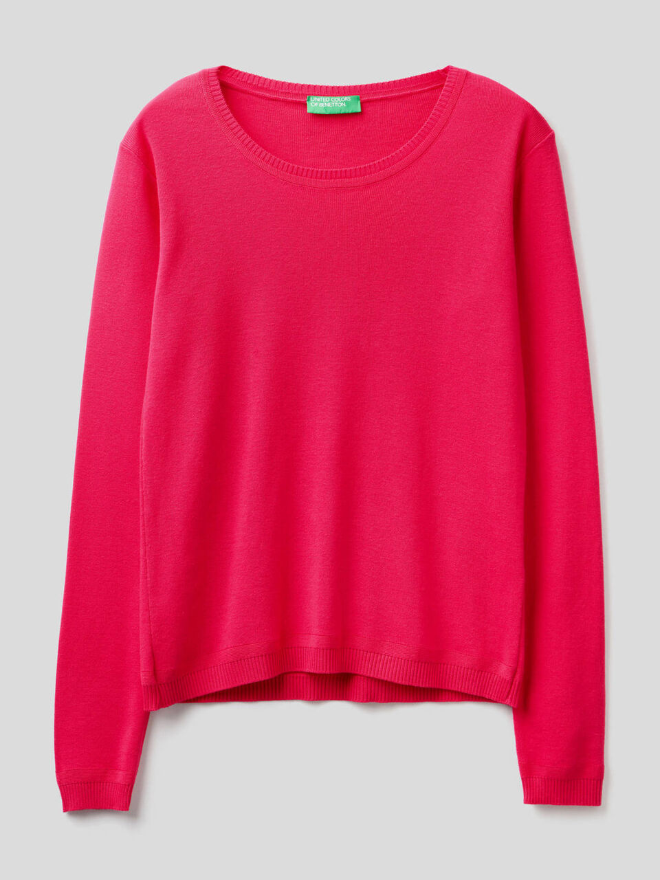 Crew neck sweater in pure cotton image number 1
