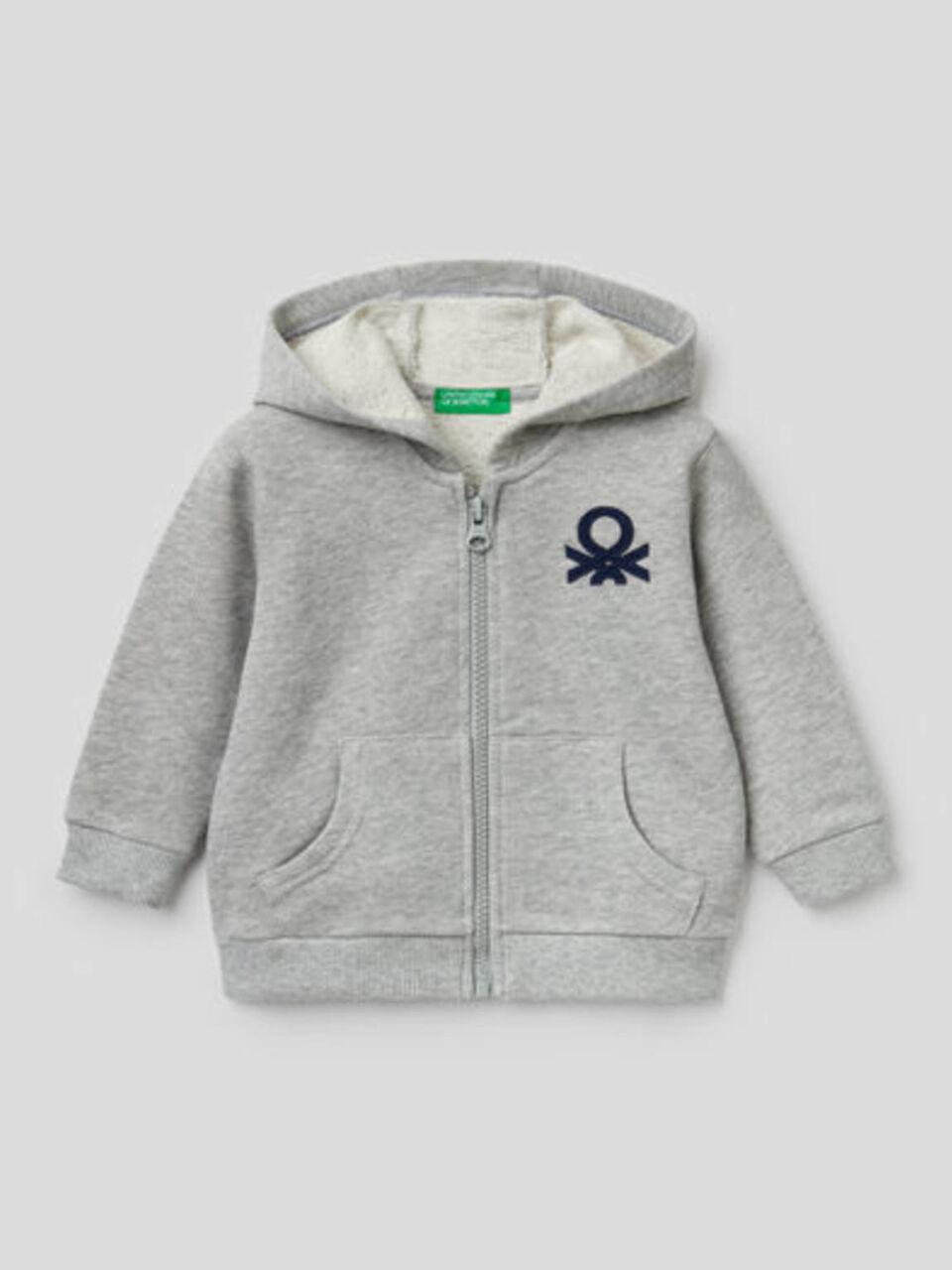 Zip-up hoodie in organic cotton image number 1