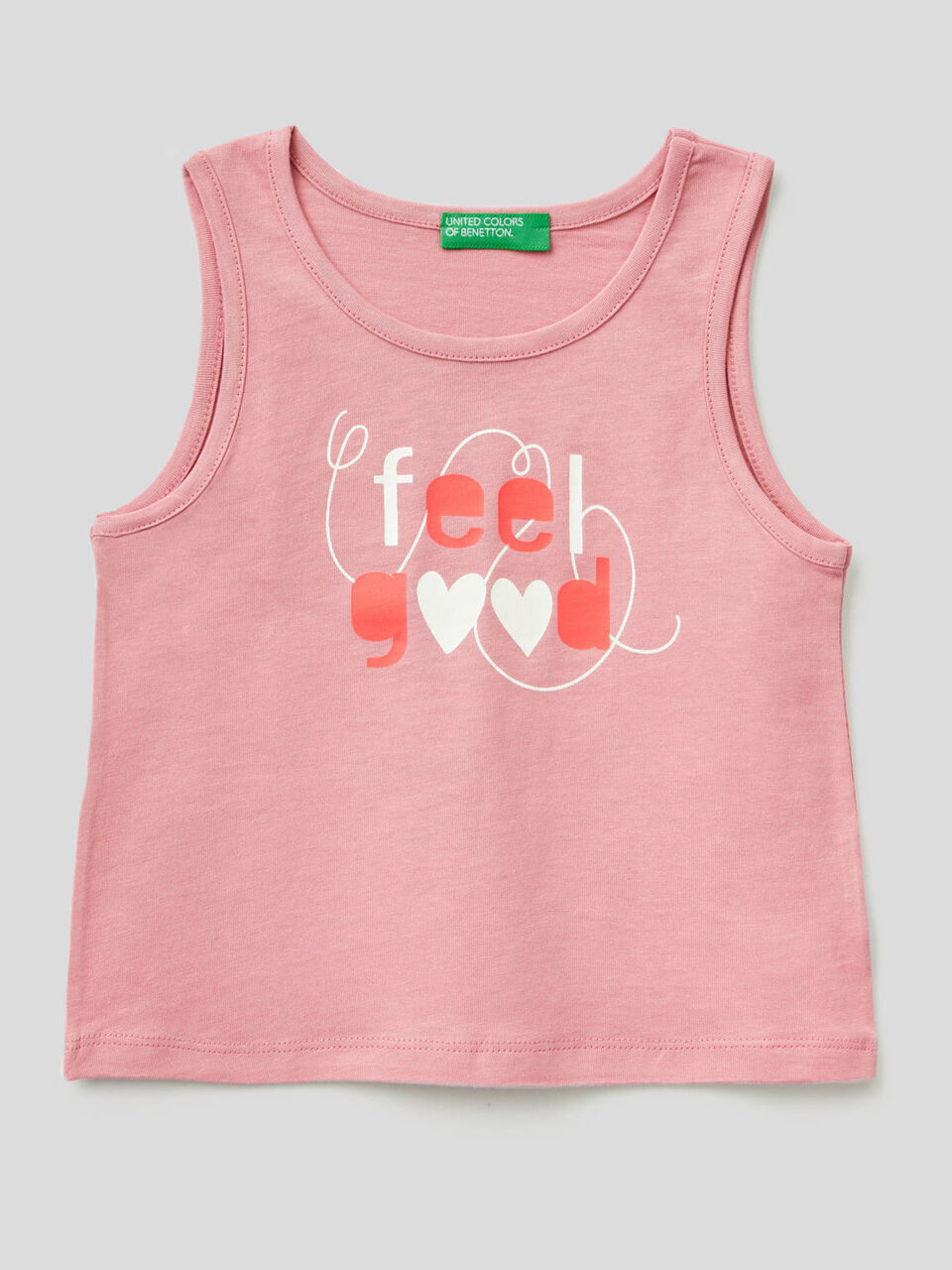 100% cotton tank top with print image number 1
