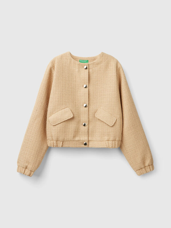 Bomber jacket with bouclé look Women