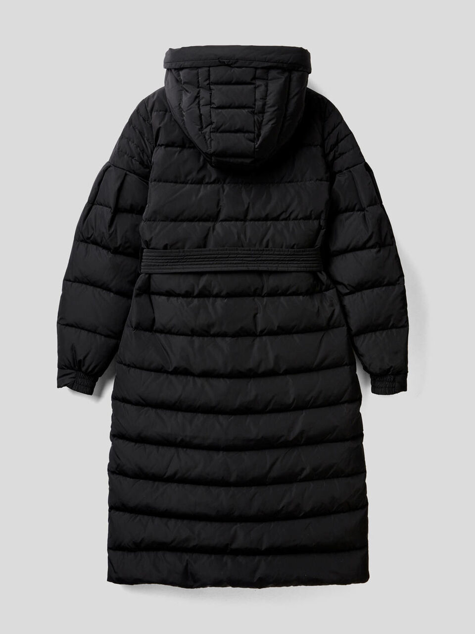 Long padded jacket with belt image number 2