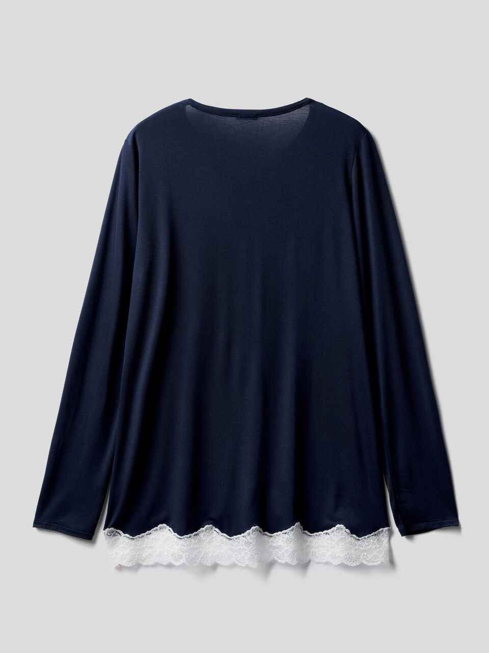 Open sweater with lace detail image number 2