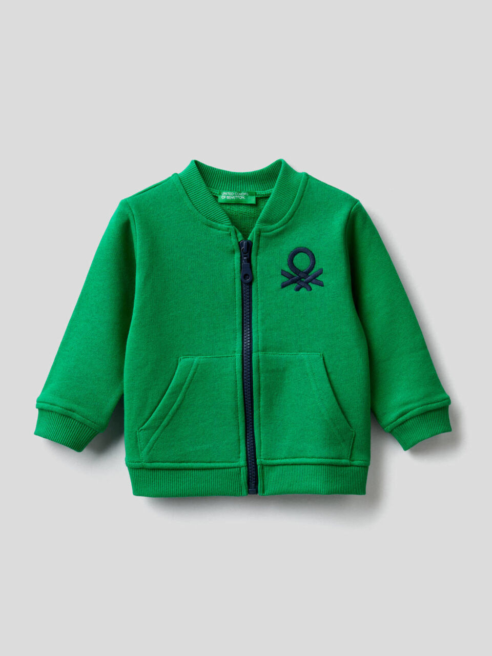 100% cotton sweatshirt with zipper image number 1