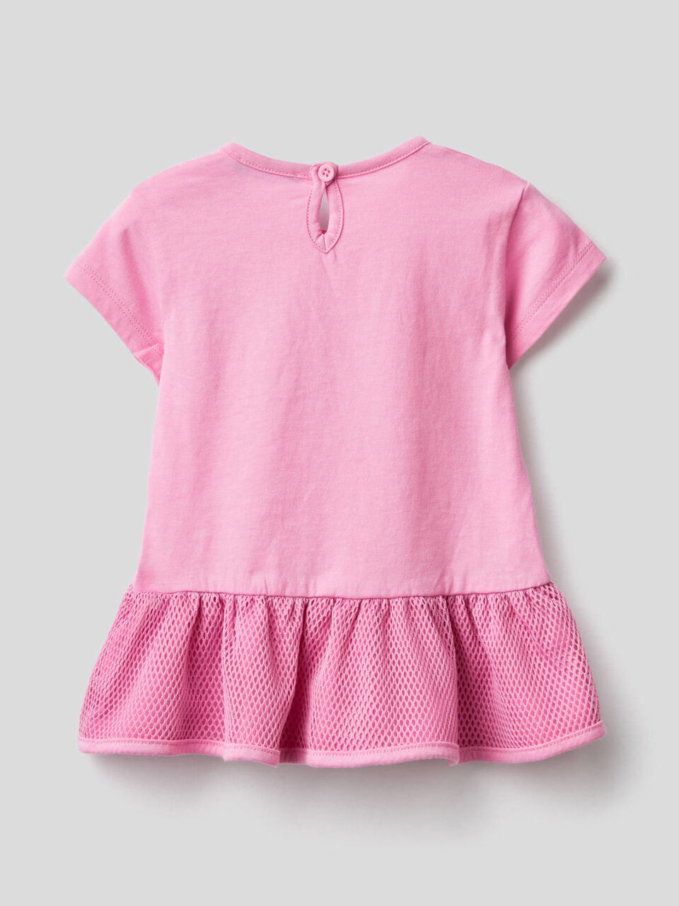 T-shirt with frill and sound-effect patch image number 2