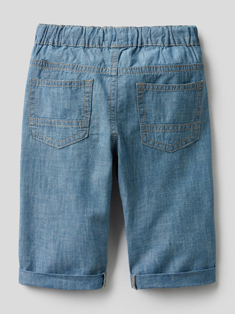 Trousers in 100% cotton chambray image number 2