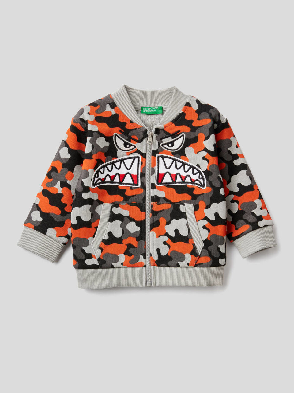 Camouflage sweatshirt in pure cotton image number 1