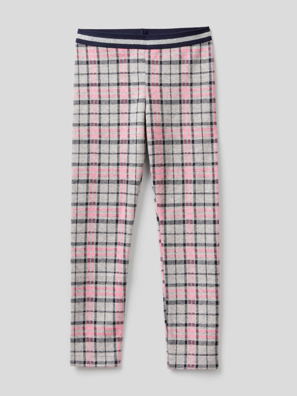 Stretch check leggings image number 1
