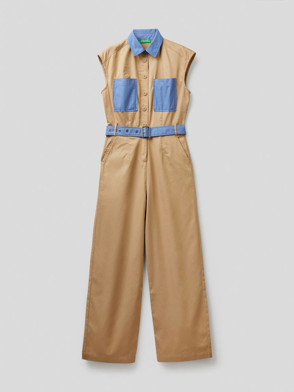 Jumpsuit in cotton with clashing details image number 1