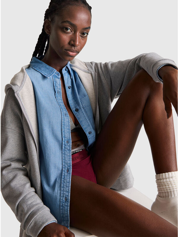 Cropped chambray shirt Women