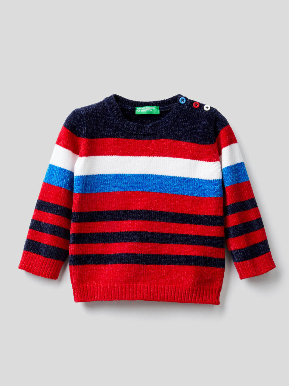 Striped chenille sweater image number 1