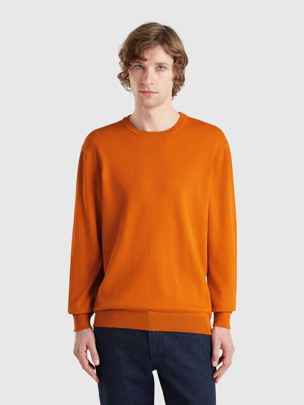 100% cotton crew neck sweater Men